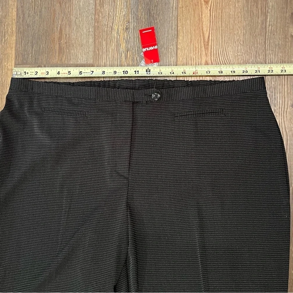 Vtg AVENUE Size 22 Polka Dot Black Stretch Cuffed Dress Pants‎ Career Wide Leg